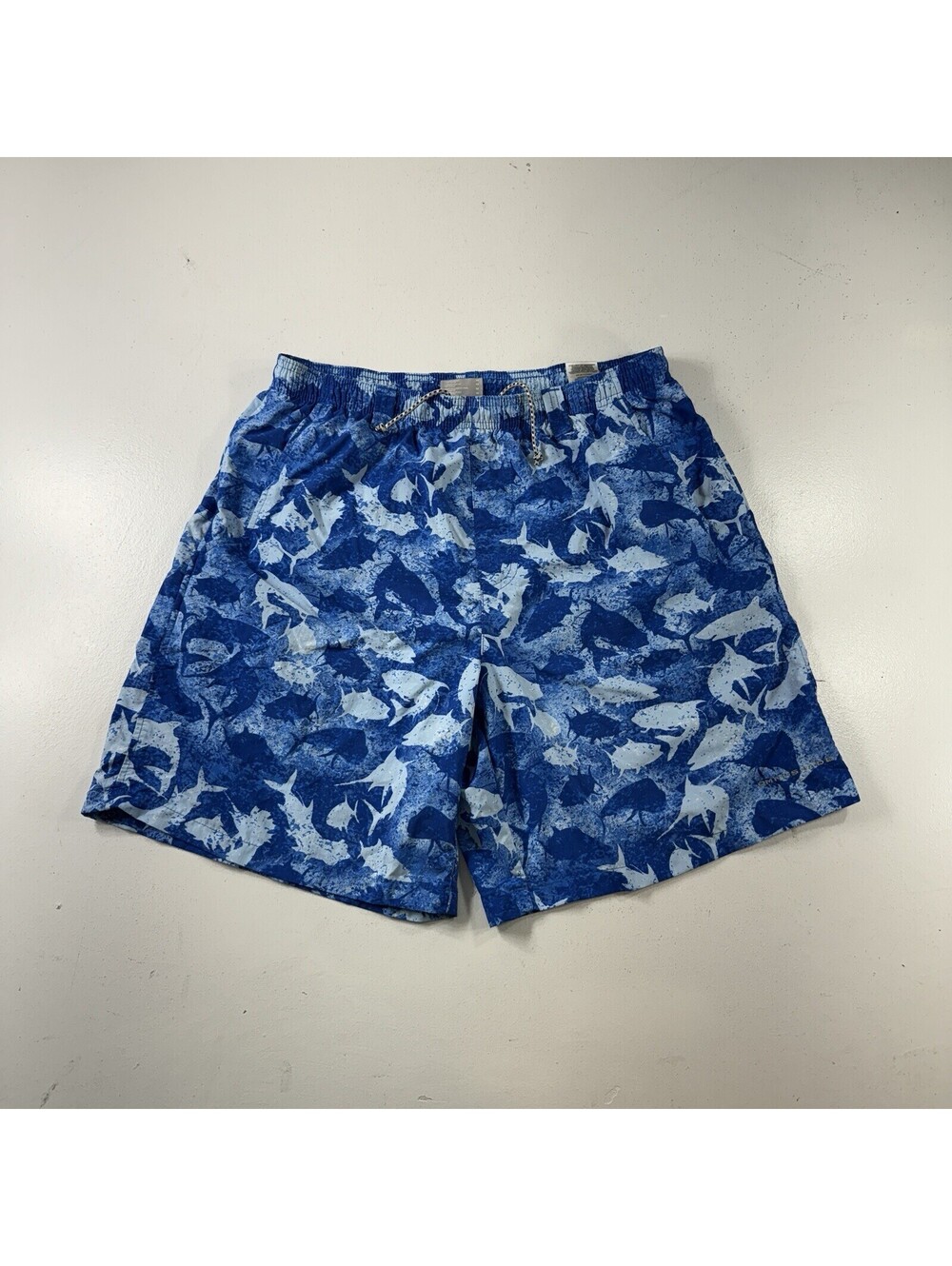 Columbia PFG Swimming Trunks Blue Fish All Over Men’s Size Medium